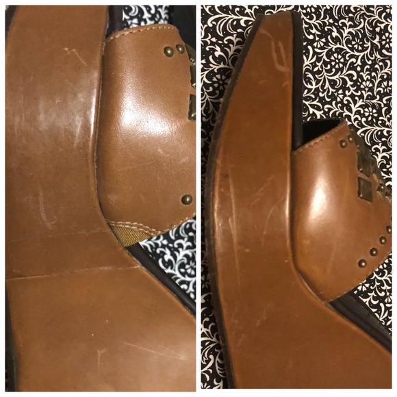 DP Couture Leather Brnz Studded Wedge sandal - Picture 6 of 10